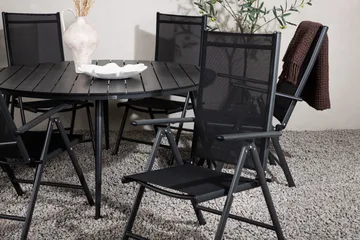 Break Matgrupp Utomhus Rund 150 cm + 6 Break Positionsstol - Svart - Products - Utemöbler & utemiljö - Utegrupp - Matgrupp utomhus