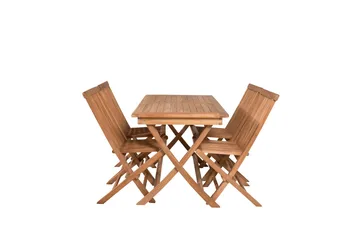 Kenya Matgrupp 120x70 cm + 4 Kenya Hopfällbar Stol - Brun - Products - Utemöbler & utemiljö - Utegrupp - Matgrupp utomhus