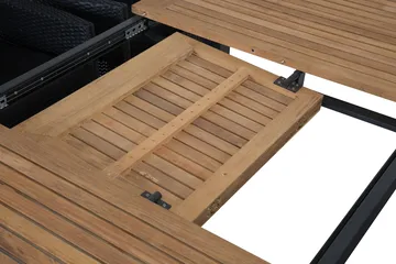 Las Vegas Matgrupp Utomhus 152-210 + 6 Thor Fåtölj - Svart/Teak/Svart - Products - Utemöbler & utemiljö - Utegrupp - Matgrupp utomhus