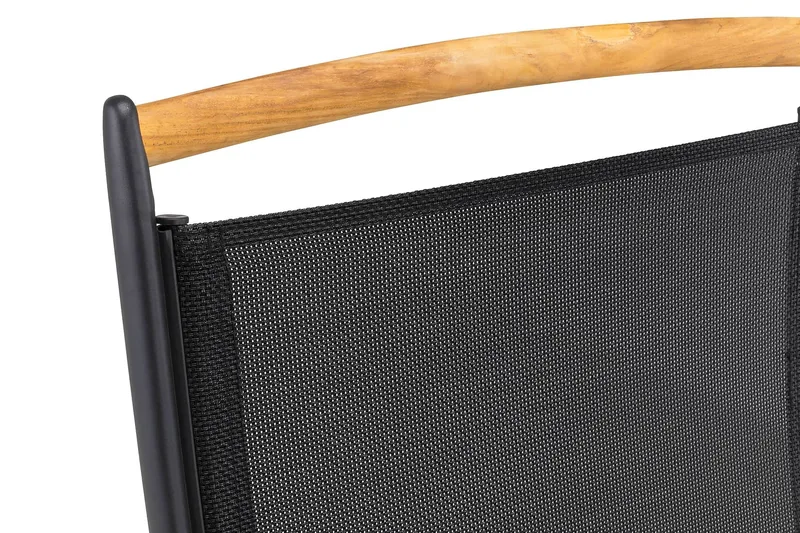 Las Vegas Matgrupp Utomhus 152-210 + 6 Positionsstol Lyx - Svart Teak - Products - Utemöbler & utemiljö - Utegrupp - Matgrupp utomhus