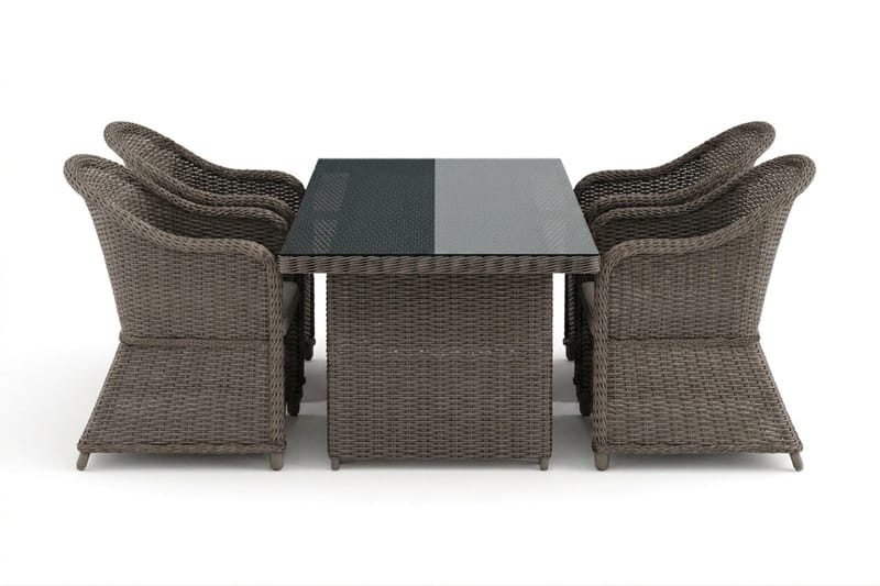 Marcus utomhus matgrupp 160x90 cm med 4 Marcus Light utefåtöljer - Grå - Products - Utemöbler & utemiljö - Utegrupp - Matgrupp utomhus