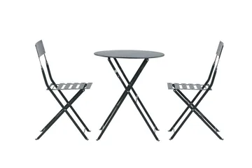 Marseille Caféset Rund Ø60 cm + 2 Matstolar Utomhus - Mörkgrå - Products - Utemöbler & utemiljö - Utegrupp - Cafegrupp & cafeset