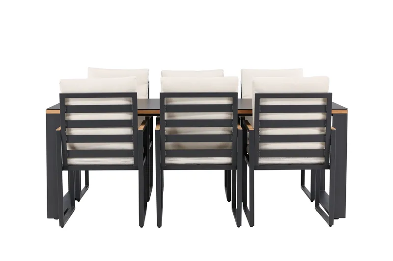 Aspvik Matgrupp 200x100cm - Svart/Teak - Products - Utemöbler & utemiljö - Utegrupp - Matgrupp utomhus