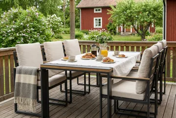 Aspvik Matgrupp 200x100cm - Svart/Teak - Products - Utemöbler & utemiljö - Utegrupp - Matgrupp utomhus