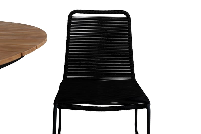 Mexico Matgrupp Utomhus Rund Ø140cm + 4 Lindos Stolar - Svart/Gul - Products - Utemöbler & utemiljö - Utegrupp - Matgrupp utomhus