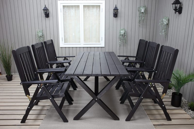 Oliver Matgrupp Utomhus 6 Utestolar - Brun - Products - Utemöbler & utemiljö - Utegrupp - Matgrupp utomhus