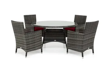 Thor Matgrupp Utomhus Ø140+4 Thor Stolar - Grå/Grå - Products - Utemöbler & utemiljö - Utegrupp - Matgrupp utomhus