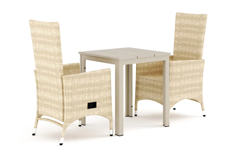 Tunis utomhus caféset 70x70 cm med 2 Jenny matstolar - Beige/Beige - Products - Utemöbler & utemiljö - Utegrupp - Cafegrupp & cafeset