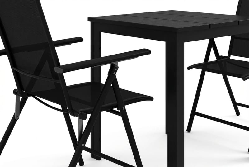 Tunis utomhus caféset 70x70 cm med 2 Sanna positionsstolar - Svart/Svart - Products - Utemöbler & utemiljö - Utegrupp - Cafegrupp & cafeset