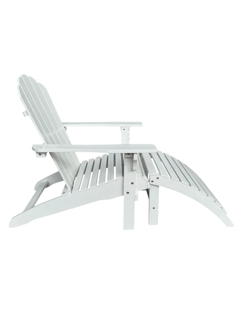 Landet Däckstol utomhus i akacia trä - Vit - Products - Utemöbler & utemiljö - Utestol & trädgårdsstol - Solstol - Däckstol