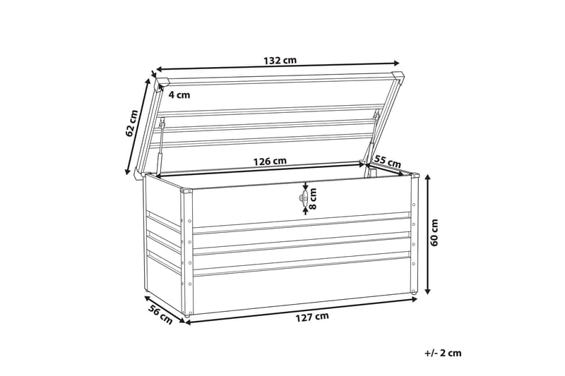 Dynlåda 132 x 62 cm grå CEBROSA - Grå - Products - Utemöbler & utemiljö - Utomhusförvaring - Dynförvaring - Dynbox & dynlåda