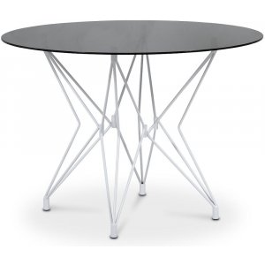 Zoo spisebord 106 cm - Hvid / Tonet glas + Pletfjerner til mbler