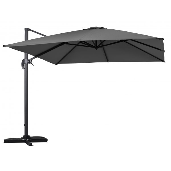 Corsica hngeparasol i mrkegr - 300x300 cm