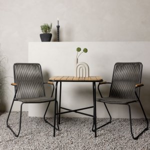 Holmbeck udendrs spisegruppe med 2 Bois stole - Sort/Natur