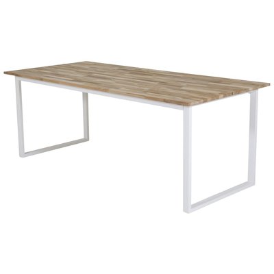 Spisebord Regald 200 cm - Hvid / Naturtr