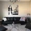 Kundebillede Glasplade Damer med hund - 120x120 cm