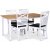 Fårö spisebordssæt; spisebord 140x90 cm - Hvid / olieret eg med 4 stk. Fårö spisebordsstole med sort PU sæde