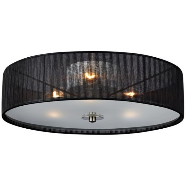 Byske Loftlampe - Sort / frostet glas