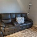 Kundebillede Enjoy Hollywood hvilestol (Bio sofa) - 3-pers. (Elektrisk) i grå imiteret læder (model H)