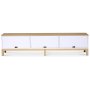 Alvaret mediebnk 188 cm - Olieret eg / Hvid