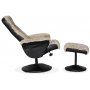 Times lnestol med fodskammel (Recliner) - Beige freskind