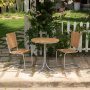 Mllan balkonst i teak: 2 stole med rundt bord