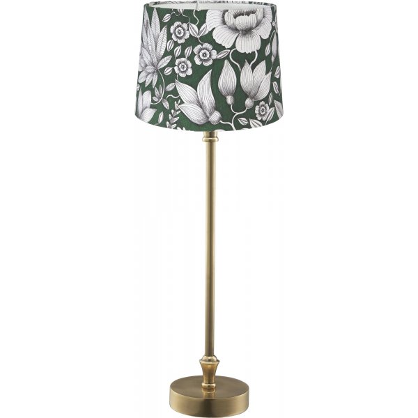 Liam bordlampe - Grn/hvid/messing - 59 cm