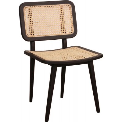 Sikns stol - Sort mahogni/rattan + Mbelfdder