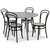 Rosvik spisegruppe gråt rundt bordet med 4 Thonet stole - grå / sort