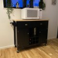 Kundebillede Hampton køkkenø med vinreol - Eg/sort