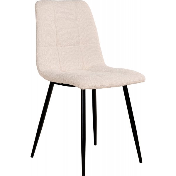 Middelfart spisestuestol Hvid boucle