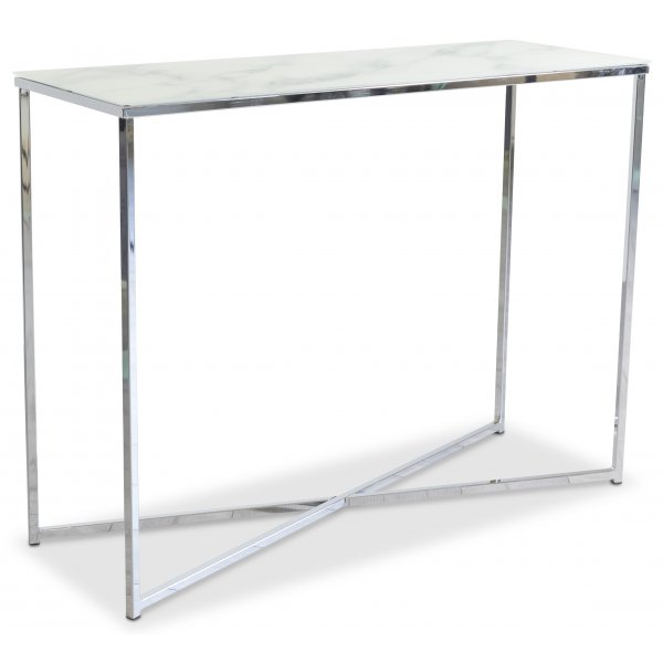 Palasso konsolbord - Krom/lys marmorering