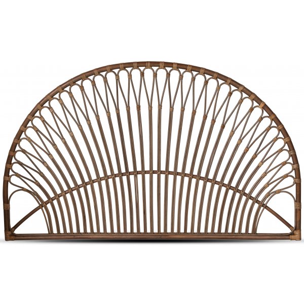 Leana sengegavl i rattan 180 cm - Brunbejdset