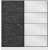 Kapusta garderobe med spejldr, 180 x 52 x 190 cm - Hvid/sort