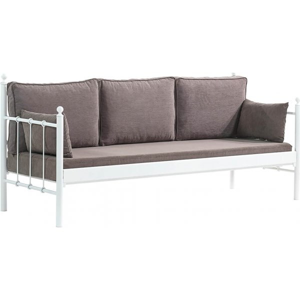 Lalas 3-personers udendrs sofa - Hvid/brun