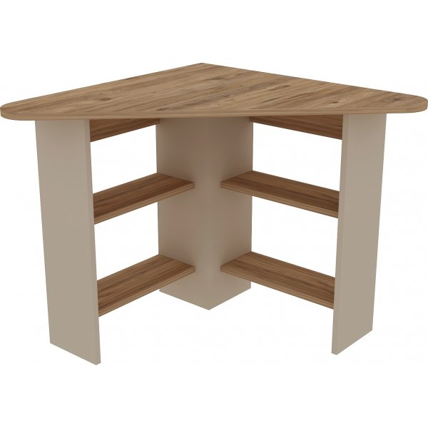 Hjrne hjrne skrivebord 80 x 80 cm - Fyrretr/beige