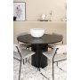 Bianca Spisebordsst rundt sort spisebord med 4 Kenth gr stole