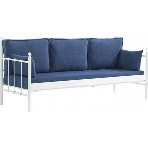 Lalas 3-personers udendrs sofa - Hvid/bl