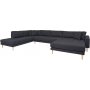 Lido U-sofa med ben ende - Mrkegr