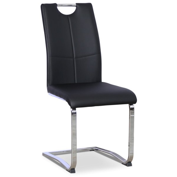 Opal stol - Sort PU / Krom