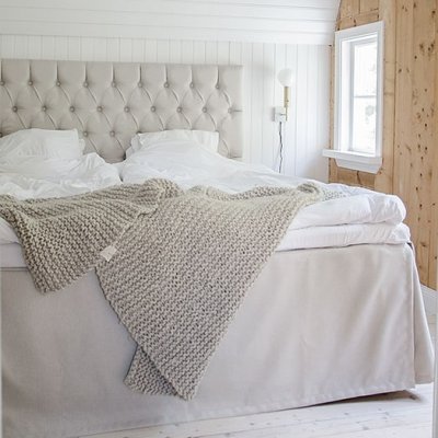Nord sengegavl med knapper - Valgfri strrelse / farve + Mbelfdder