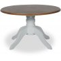 Victoria rundt vintage sofabord 85 cm - Hvid/Brun bejdse + Pletfjerner til mbler