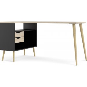 Oslo skrivebord 145 x 81 cm - Sort/eg