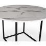 Sintorp spisebordsst, rundt spisebord 115 cm inkl. 4 hvidolierede Orust pindestole - Hvid marmor (Laminat)
