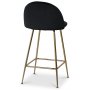 Art Velvet barstol - Sort fljl / Messing