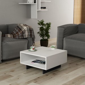 Hola sofabord 60 x 60 cm - Hvid/antracit