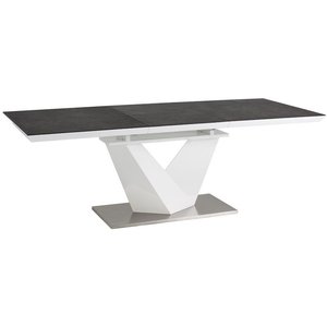 Taylor udtrkbart spisebord 85x140-200 cm - Hvid/sort