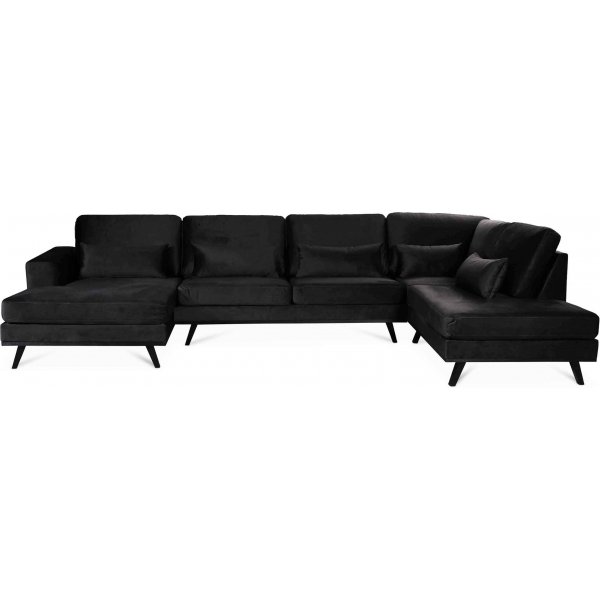 Ranger U-sofa med ben ende til hjre - Antracitgr (fljl)