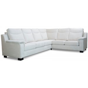 Atlas hjrnesofa med hj ryg (5 personer) - Off white chenille