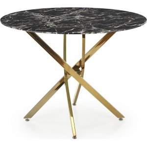 Raymond spisebord 100 cm - Sort marmor/guld